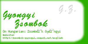 gyongyi zsombok business card